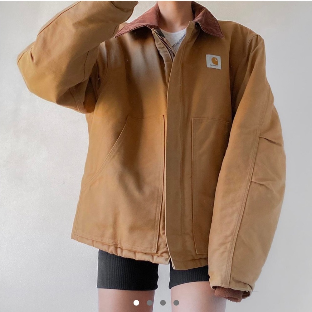 Carhartt- 90’s Vintage Oversized Caramel Brown Collared Jacket